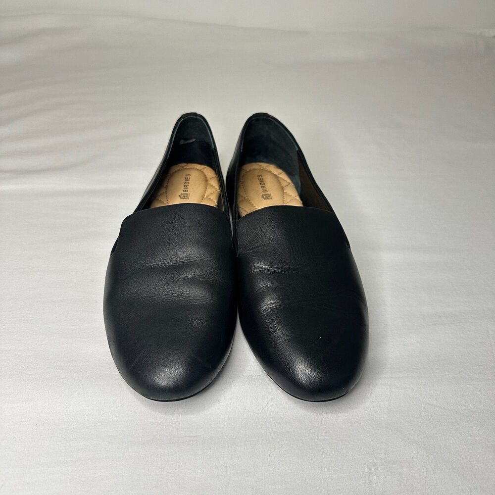 Birdies The Starling Black Leather Slip On Loafers Women's 7 Comfort Chic Luxury - Picture 8 of 9